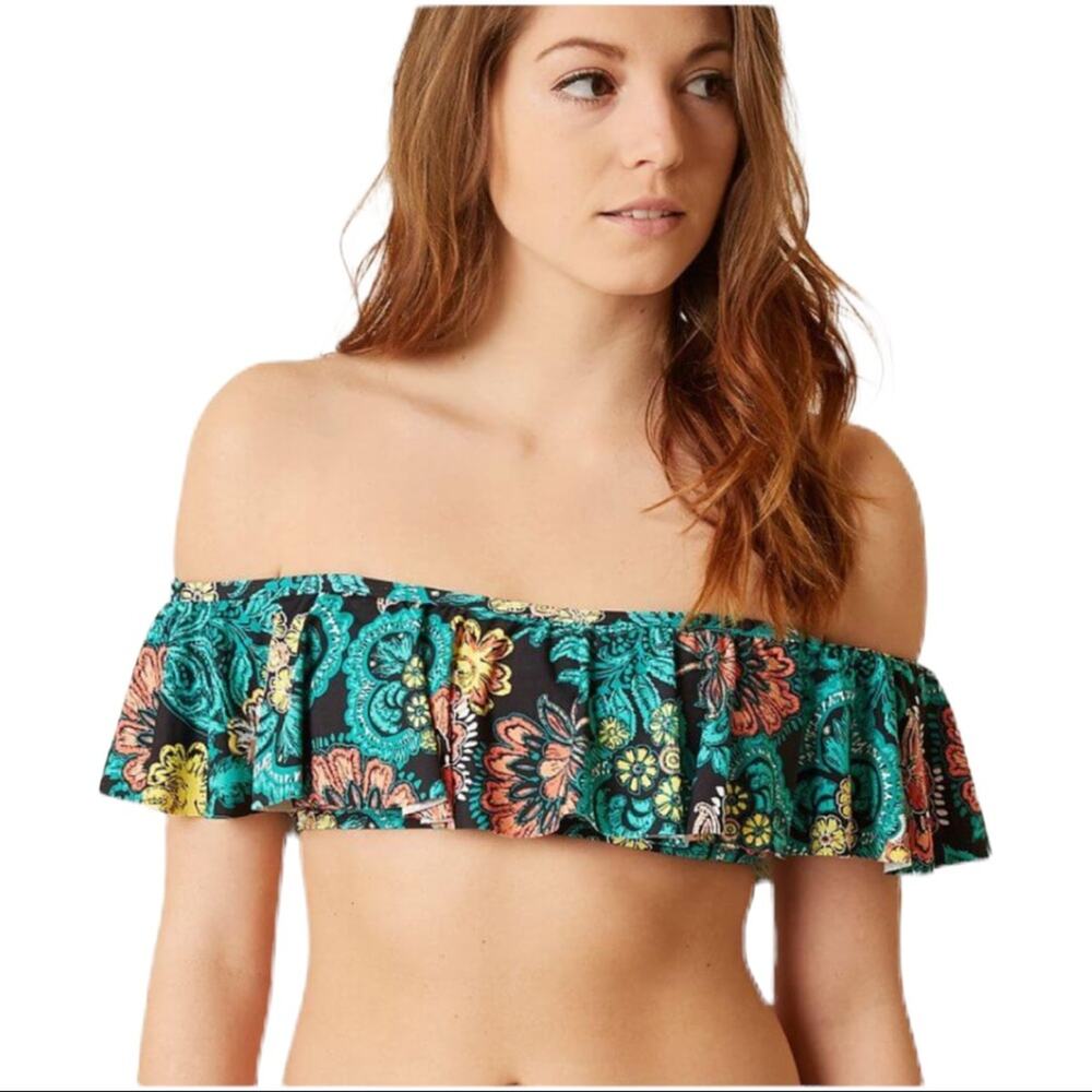 Splendid Swimsuit Farmhouse Ruffled Bandeau Medium Bikini Top New with tags